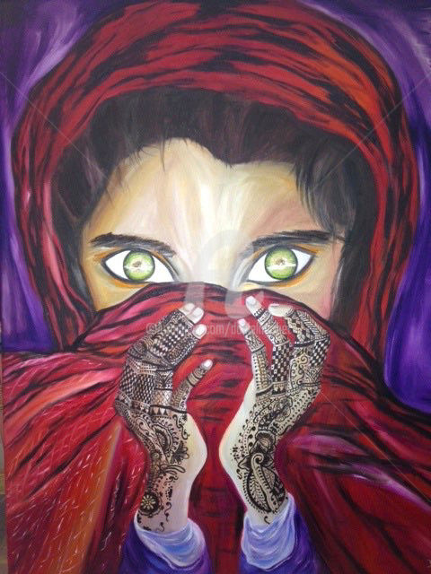 Schilderij getiteld ""Fatima 1"" door Danygil, Origineel Kunstwerk, Olie