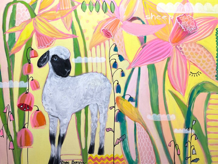 Schilderij getiteld "Daffodils" door Daria Borisova, Origineel Kunstwerk, Acryl