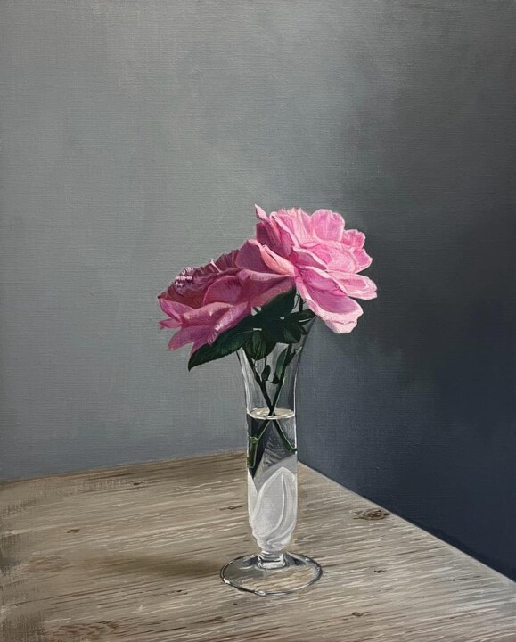 Pintura titulada "Roses #1" por Dario Cavicchioni, Obra de arte original, Oleo Montado en Bastidor de camilla de madera