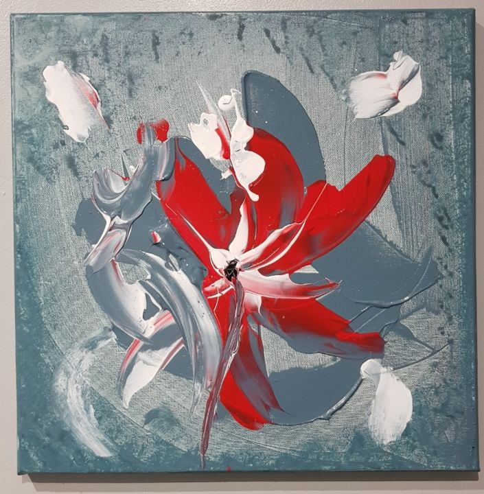 Peinture intitulée "Une fleur abstraite" par Isalys Daviaud, Œuvre d'art originale, Acrylique