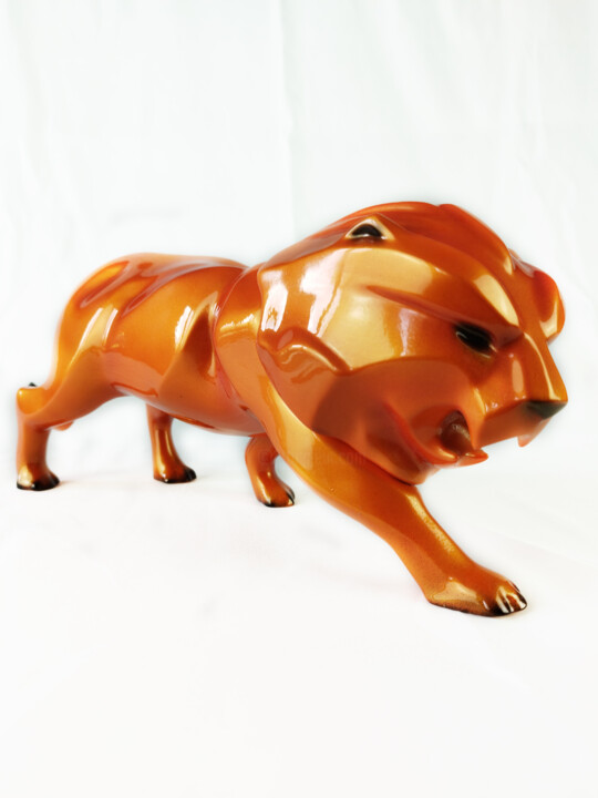 Sculpture intitulée "Lion design" par David Maeseele, Œuvre d'art originale, Aérographe