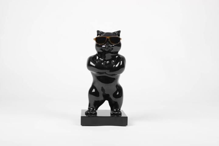 Sculpture titled "Chat Elégant" by David Maeseele, Original Artwork, Plastic