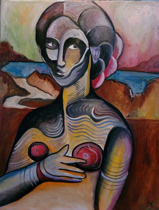 Pintura titulada "Femme 3" por David Simard, Obra de arte original, Oleo Montado en Bastidor de camilla de madera