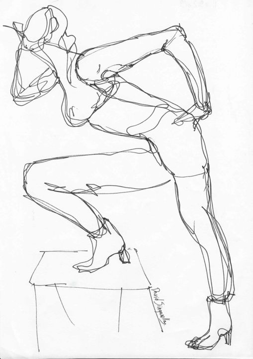 Dessin intitulée "Croquis #1" par David Singarella, Œuvre d'art originale, Marqueur