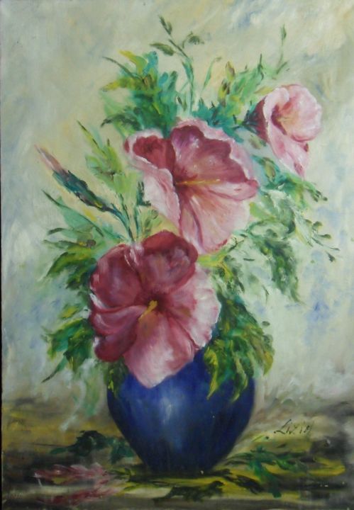 Painting titled "vaaso-de-flores.jpg" by David Villalobos, Original Artwork