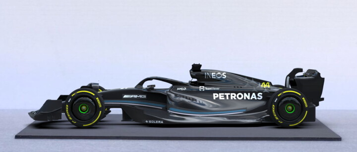 Mercedes presents black F1 W14 for 2023 F1 season