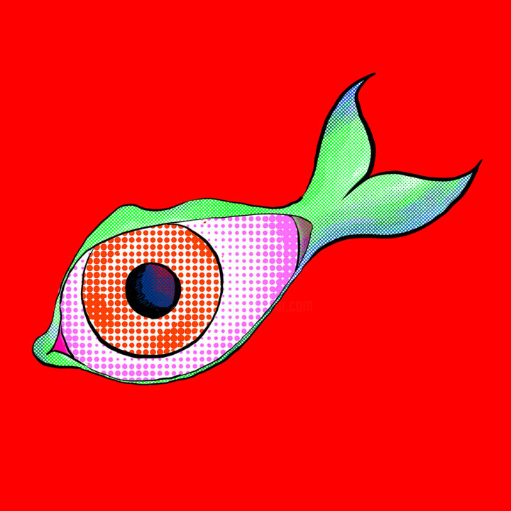 Artes digitais intitulada "March Eye-Fish on R…" por Davide Schinaia, Obras de arte originais, Pintura digital