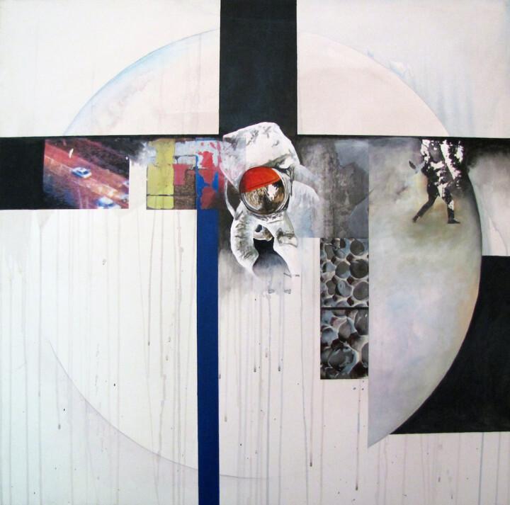 Collages intitulée "Centre of rotationa…" par David Troughton, Œuvre d'art originale, Acrylique Monté sur Châssis en bois