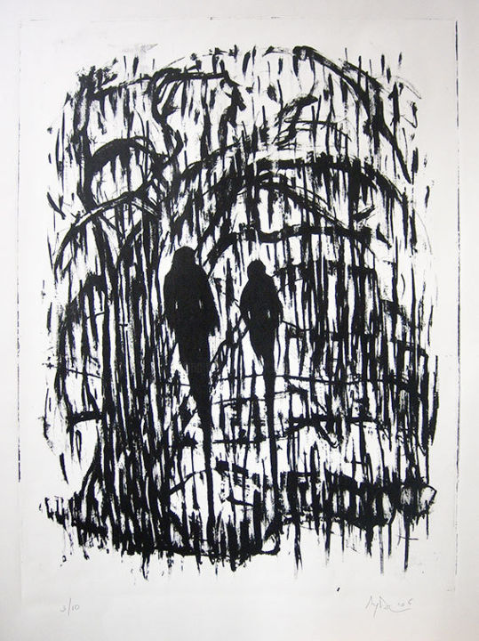 Printmaking titled "Couple" by Aymeric Dechamps, Original Artwork, Lithography