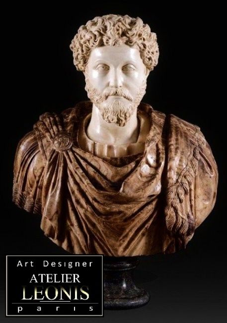 Sculpture intitulée "Buste romain en mar…" par Décorateur Intérieur, Œuvre d'art originale