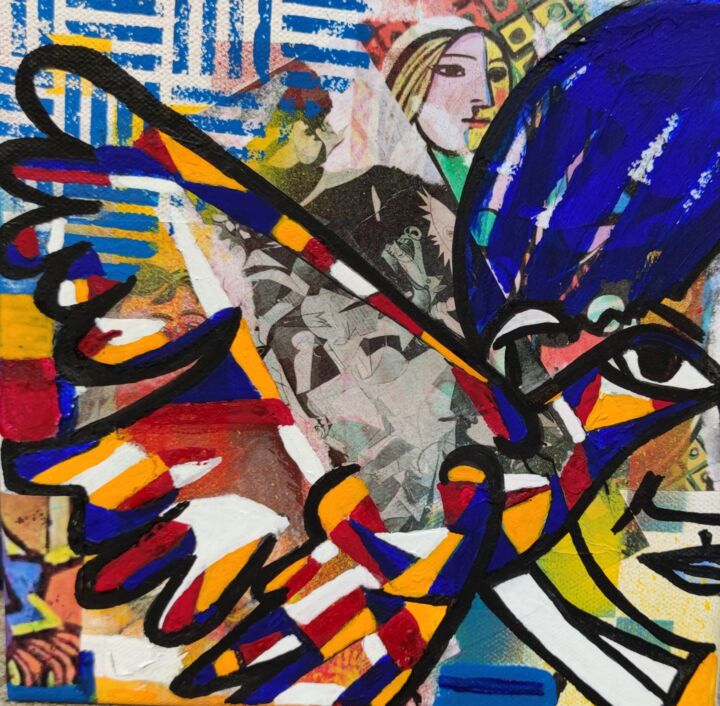 Картина под названием "Jeune Picasso et sa…" - Artedelph, Подлинное произведение искусства, Акрил