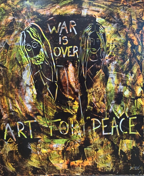 "Art for Peace." başlıklı Tablo Delphine Dessein tarafından, Orijinal sanat, Akrilik Ahşap Sedye çerçevesi üzerine monte edi…