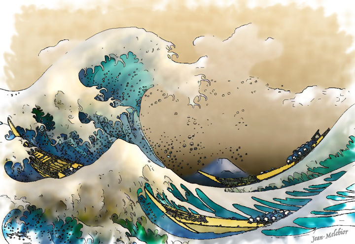 Vagues De Kanagawa De Katsushi Hokusai -, Digital Arts by Jamy Delpias