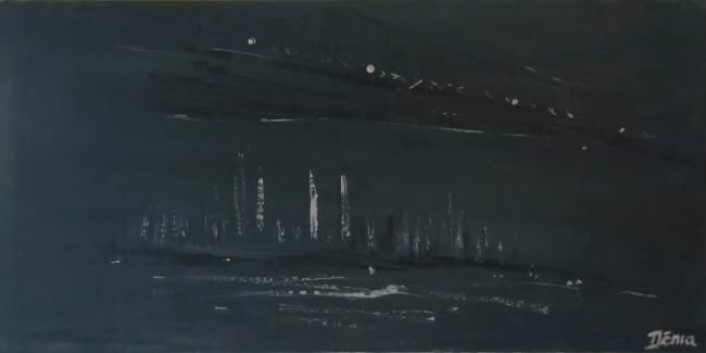 Pintura intitulada "Pont de Manhattan" por Denia, Obras de arte originais