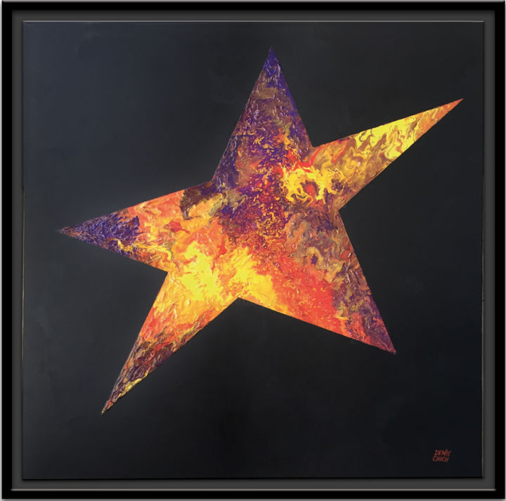 Pittura intitolato "STAR 1" da Denis Chich, Opera d'arte originale, Acrilico Montato su Telaio per barella in legno