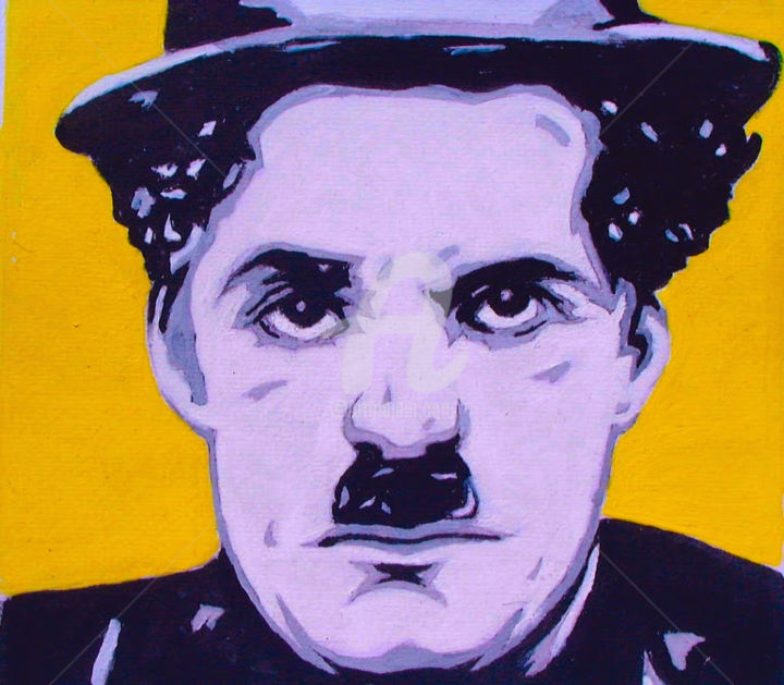 Peinture intitulée "charli-chaplin.jpg" par Denise Félicité, Œuvre d'art originale