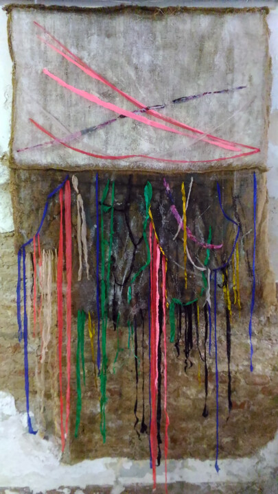 Textile Art titled "Raw fabric" by Denise Gemin, Original Artwork, Fabric