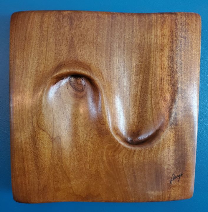 Sculpture titled "Sculpture sur bois 2" by Denys Rodrigue, Original Artwork, Wood