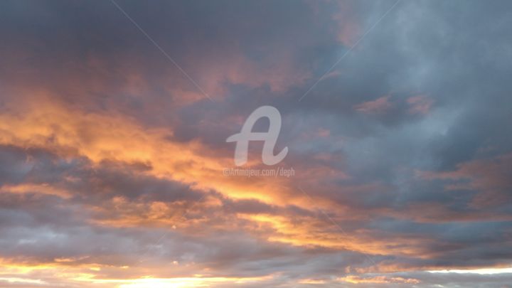 Fotografie getiteld "ciel en fin de jour…" door Deph, Origineel Kunstwerk, Niet gemanipuleerde fotografie