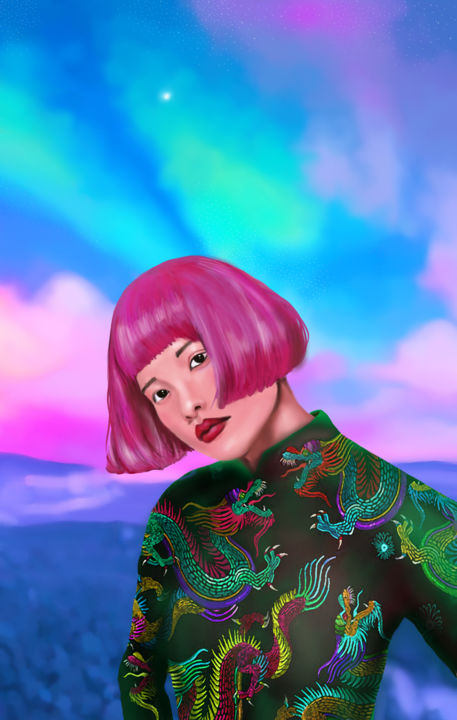 Arts numériques intitulée "Chinese Girl" par Deren Ümit, Œuvre d'art originale, Travail numérique 2D