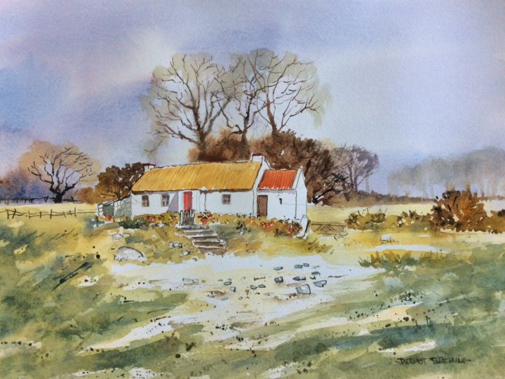 Peinture intitulée "Wild Ireland" par Dermot Brennan Brennan, Œuvre d'art originale, Aquarelle