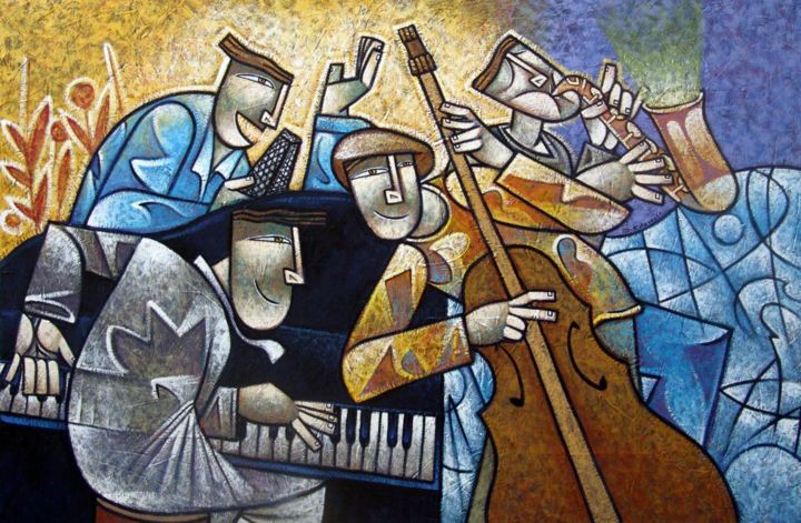 Pintura intitulada "Color jazz" por D. Esteves, Obras de arte originais, Óleo