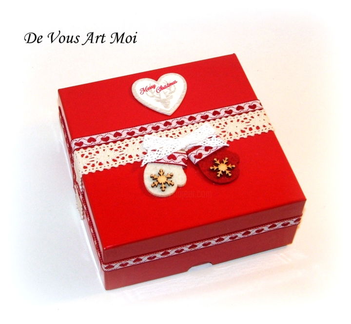 Boite Cadeau Noël Rouge Pour Boule De Noël Artcraft By