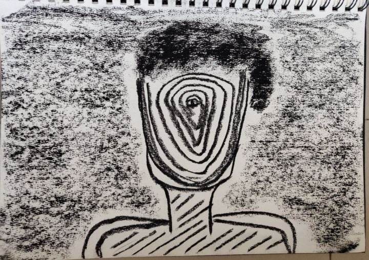 Dibujo titulada "Mind’s eye" por Dhruv Sharma, Obra de arte original, Carbón