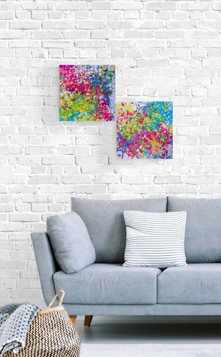 Painting titled "Colorful Happy Set…" by Diana Dimova - Traxi, Original Artwork, Acrylic