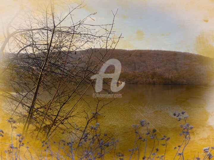 Photography titled "Vintage lake shore…" by Diana Editoiu, Original Artwork, Manipulated Photography