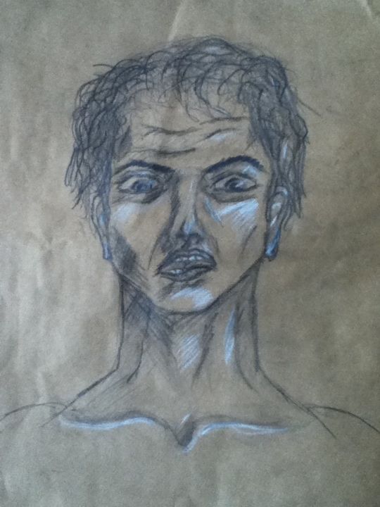 Drawing titled "expression" by Diana Pereyra, Original Artwork, Pencil