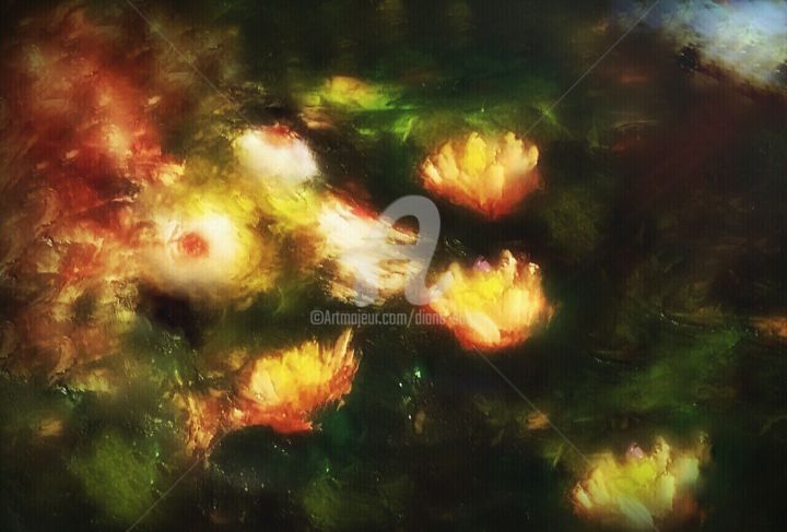Malerei mit dem Titel "Waterlilies" von Diana Surge, Original-Kunstwerk, Andere