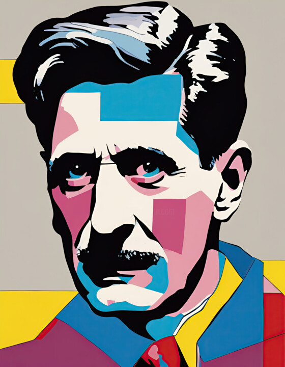 Painting titled "George ORwell #3" by Diana Ringo, Original Artwork, Oil