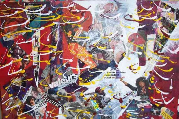 Pintura intitulada "Actualités; A place…" por Diane Medus, Obras de arte originais, Acrílico