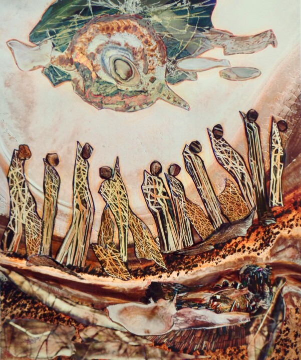 Pintura titulada "Prozession der Sche…" por Dieter Stockmann, Obra de arte original, Collages