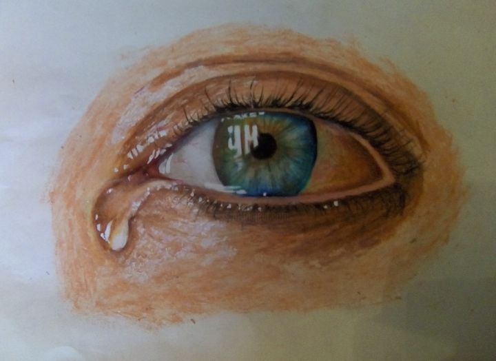 Tekening getiteld "teardrop" door Danijela Dujkovic, Origineel Kunstwerk