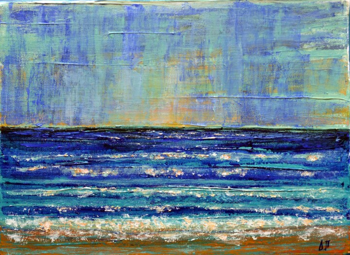 Peinture intitulée "Chalkidiki Seascape…" par Dimitra Papageorgiou, Œuvre d'art originale, Acrylique