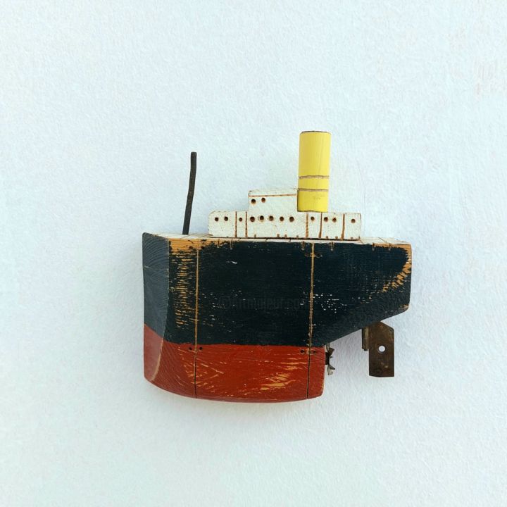 Sculpture titled "TITANIC" by Dimitrios Kiourtsis, Original Artwork, Wood