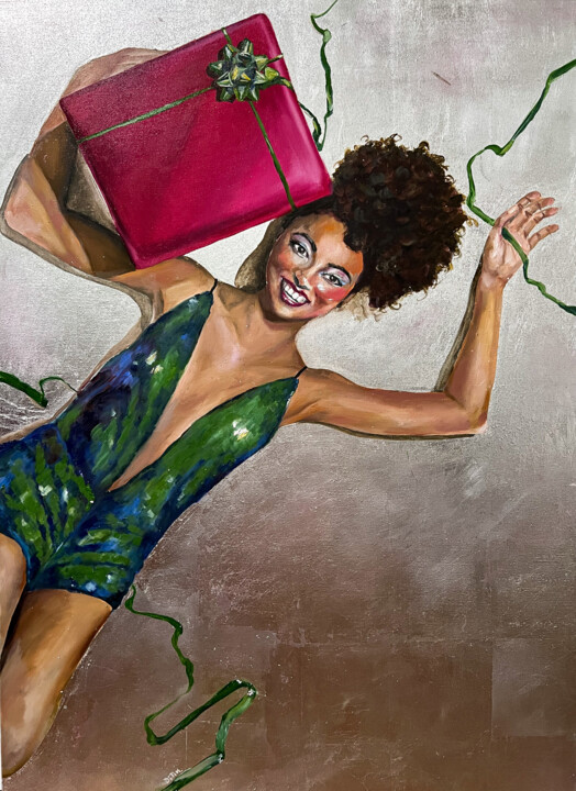 Pintura titulada "December Woman" por Ditim, Obra de arte original, Oleo Montado en Bastidor de camilla de madera