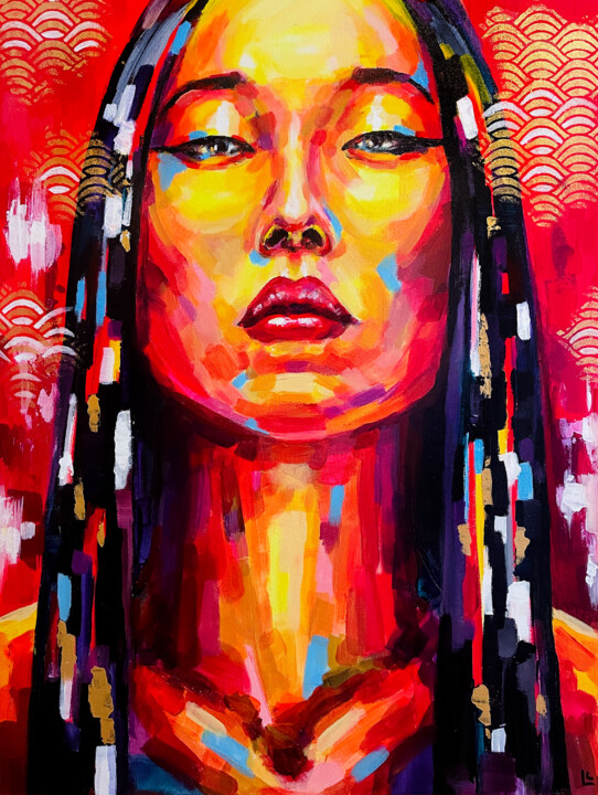 绘画 标题为“Asian woman portrai…” 由Dizlarka, 原创艺术品, 丙烯