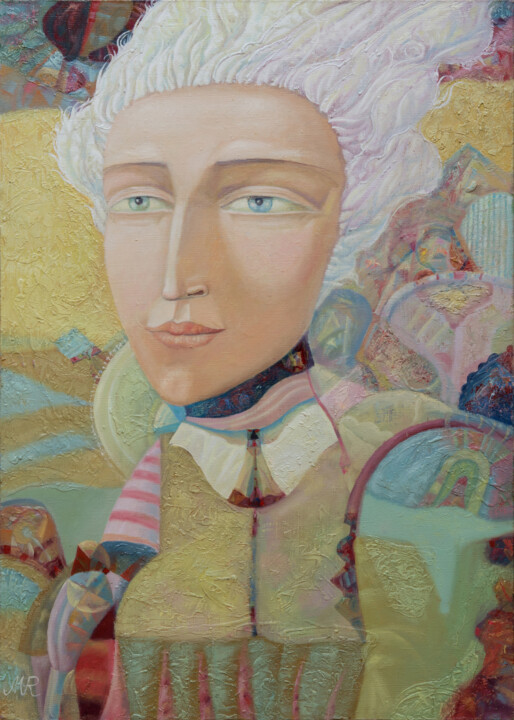 Картина под названием "A sun angel" - Dmitrii Ryzhikov, Подлинное произведение искусства, Масло Установлен на Деревянная рам…