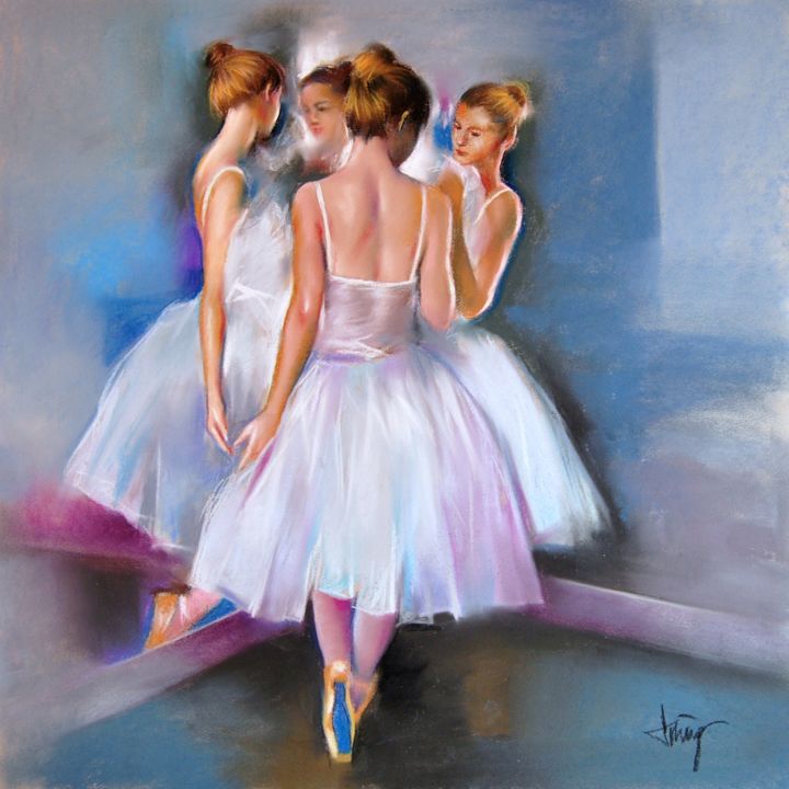 Pintura titulada "Ballarina pensativa" por Domingo Alvarez, Obra de arte original
