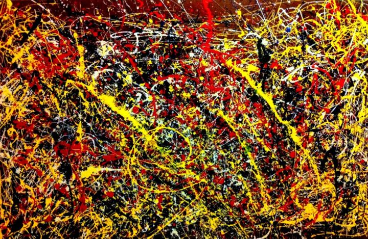 Pintura titulada "Pollock 004.jpg" por Dominic Ibañez, Obra de arte original