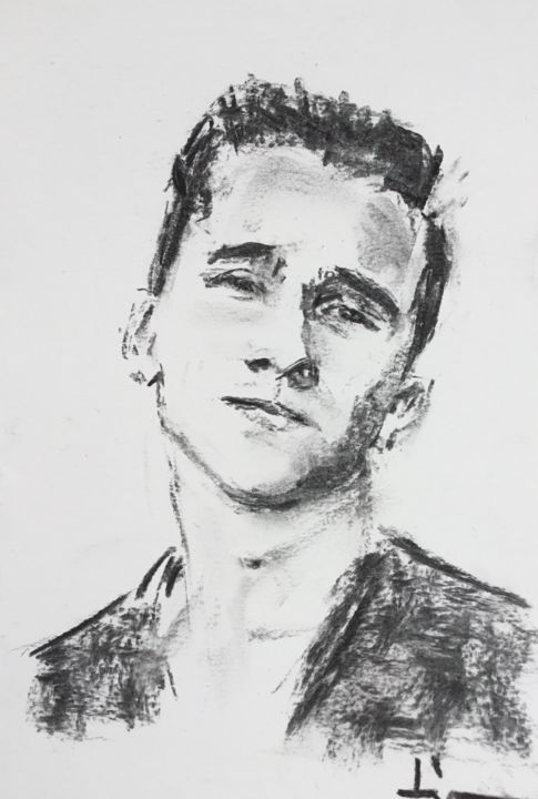 young man drawing