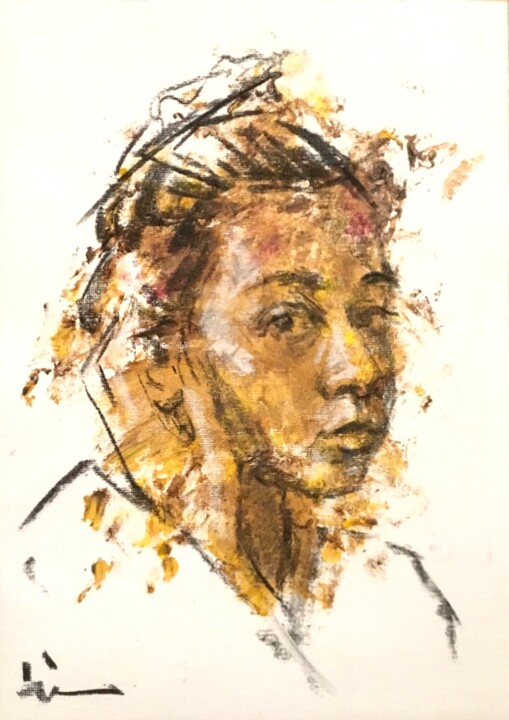 Peinture intitulée "Kate" par Dominique Dève, Œuvre d'art originale, Fusain