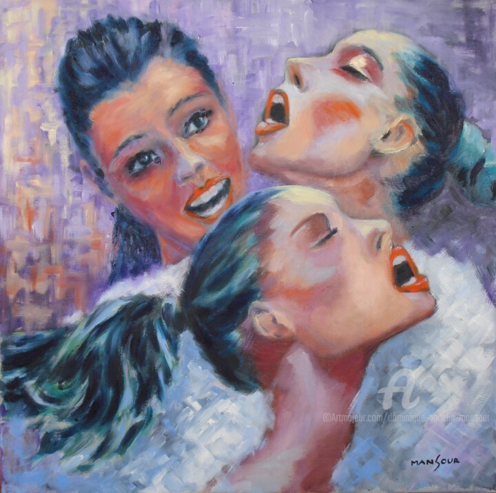 Painting titled "Le cri 3" by Dominique Gobelin Mansour, Original Artwork, Oil