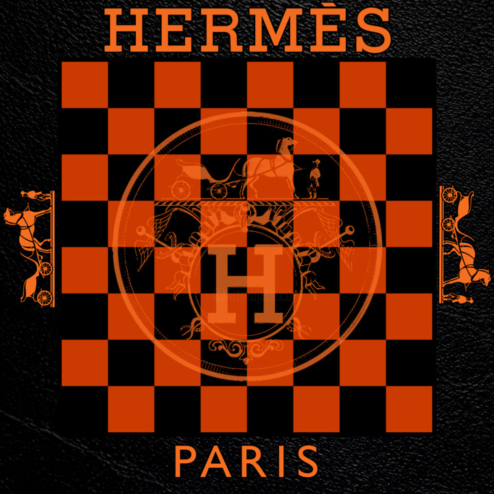 Картина под названием "Hermès et mat black" - Dominique Kleiner, Подлинное произведение искусства, Цифровая живопись