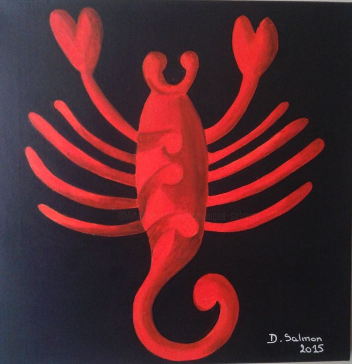 Peinture intitulée "" Scorpion " 2015" par Dominique Salmon, Œuvre d'art originale, Acrylique