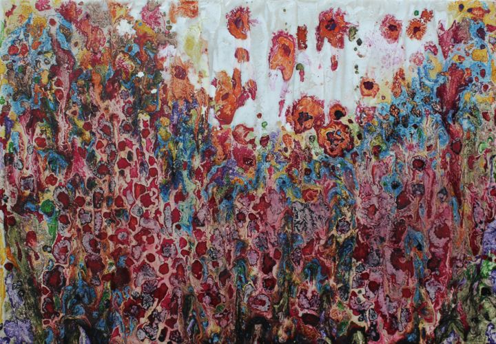 Pintura titulada "Poppies...full imme…" por Donatella Marraoni, Obra de arte original, Esmalte