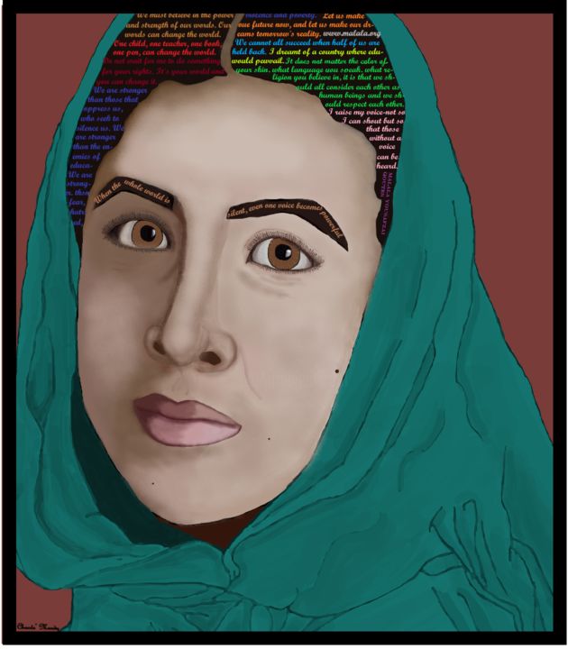 "Malala Yousafzai Po…" başlıklı Dijital Sanat Chante Moody tarafından, Orijinal sanat, Dijital Resim